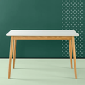 Mc Modern Wood Dining Table White White Metal & Wood Wood