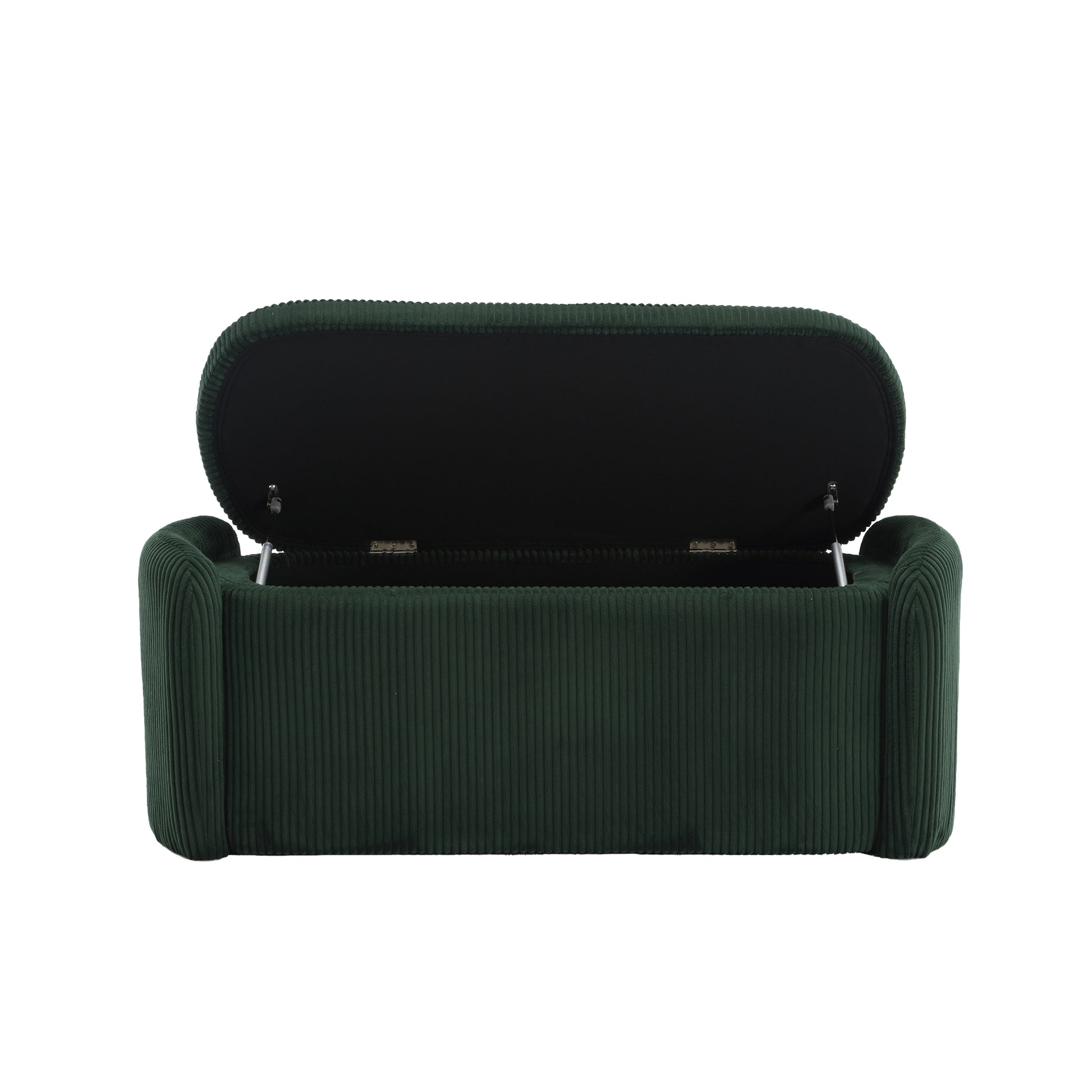 Coolmore Storage Ottoman,Bedroom End Bench,Upholstered Fabric Storage Ottoman With Safety Hinge, Entryway Padded Footstool, Ottoman Bench For Living Room & Bedroom Emerald Emerald Foam Corduroy