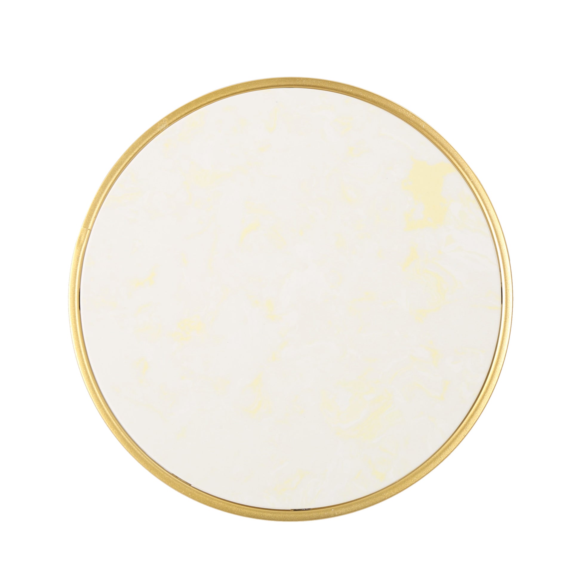 Drexel 16" Side Table - White Gold Metal Stone