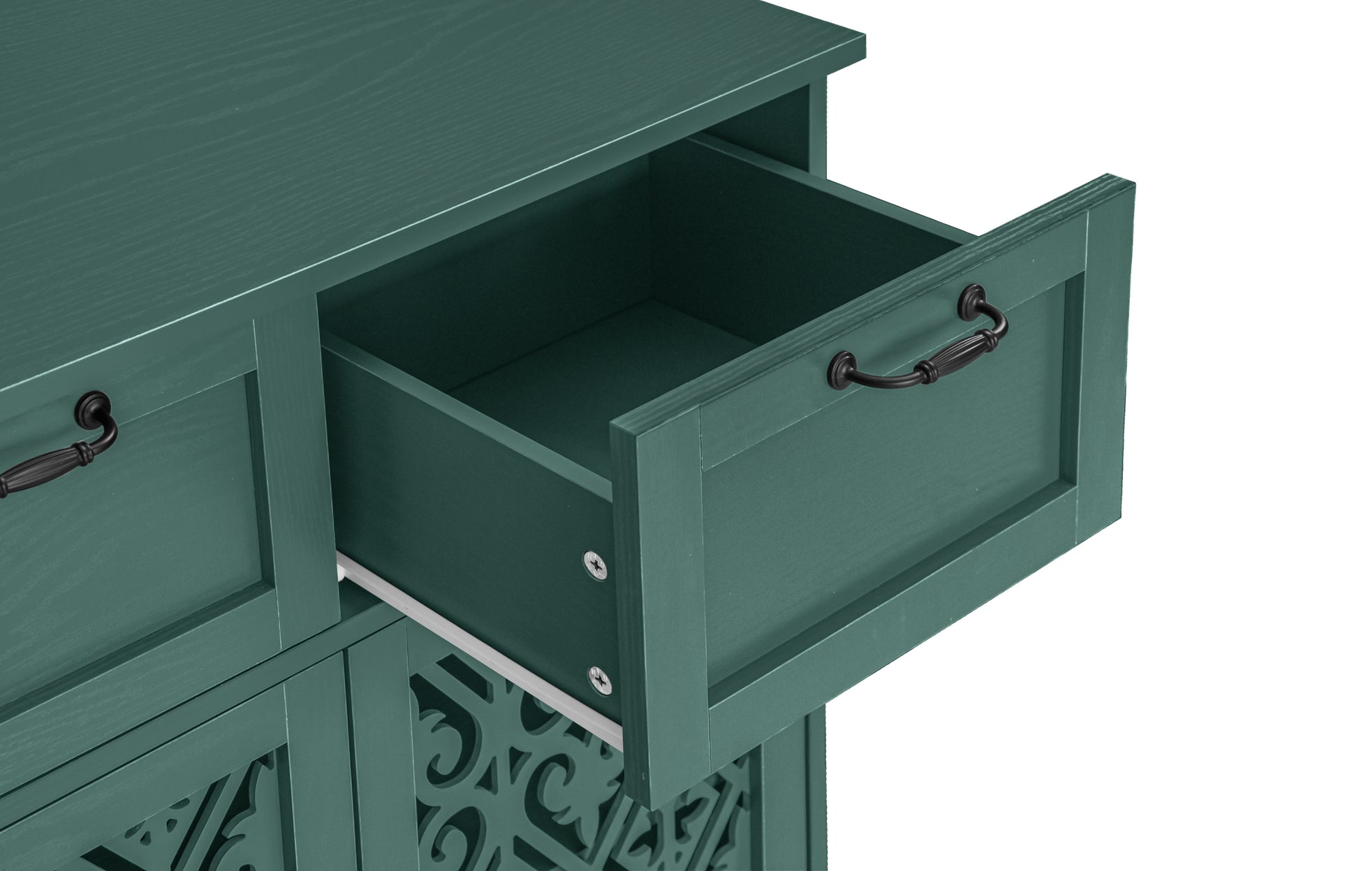 2 Door 2 Drawer Cabinet, American Furniture, Suitable For Bedroom, Living Room, Study Dark Green Mdf