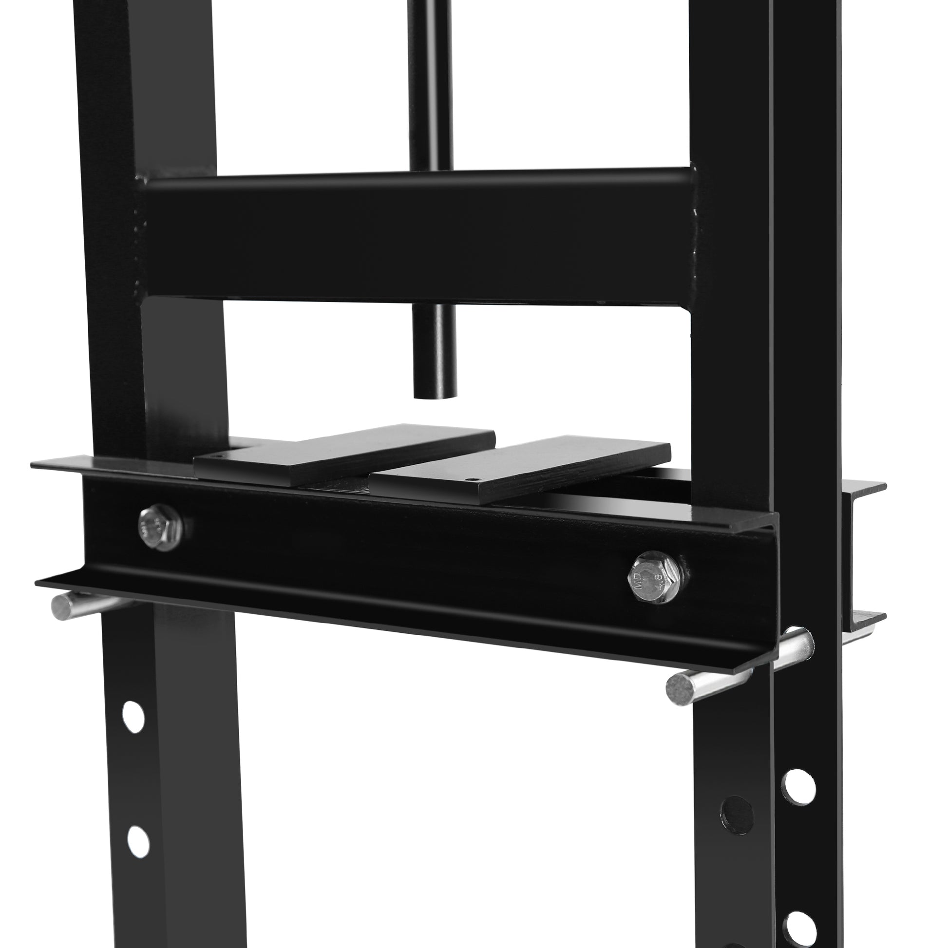 Hydraulic 6 Ton H Frame Garage Floor Adjustable Shop Press With Plates, 6T, Black Black Steel