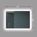 36X28 Inch Bathroom Led Classy Vanity Mirror With High Lumen,Dimmable Touch,Wall Switch Control, Anti Fog ,Cri 90 Adjustable 3000K 4500K 6000K ,Ip54 Waterproof Energy Saving Vertical & Horizontal Silver Glass