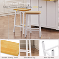 K&K 53Inch Large Kitchen Island With 2 Bar Stools, Power Outlet,Door Internal Storage Rack, Kitchen Storage Cart On 5 Wheels With Drop Leaf, 5 Open Side Racks, 3 Drawers, For Kitchen,Dining