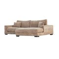 Bella Tan Corduroy Right Facing 2 Piece Sectional Tan Wood Corduroy 3 Seat