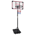 Portable Basketball Goal System With Stable Base And Wheels, Use For Indoor Outdoor Teenagers Youth Height Adjustable 5.6 To 7Ft Basketball Hoop 28 Inch Backboard Red Sporty Iron