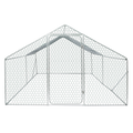 Xpt034 Outdoor Chicken Coop Metal Big Space 13*10*6Ft Silver Grey Metal