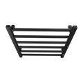 Towel Warmer 6 Bar Electric Heated Towel Rack Wall Mount Plug In Bath Towel Heater Matt Black Timer Black Bathroom Aluminium