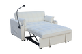 Modern Velvet Loveseat Futon Sofa Couch W Pullout Bed,Small Beautiful Seat Lounge Sofa With Adjustable Reclining Backrest,Toss Pillows, Pockets,Furniture For Living Room,3 In 1 Convertible Sleeper Sofa Bed Full Beige Velvet
