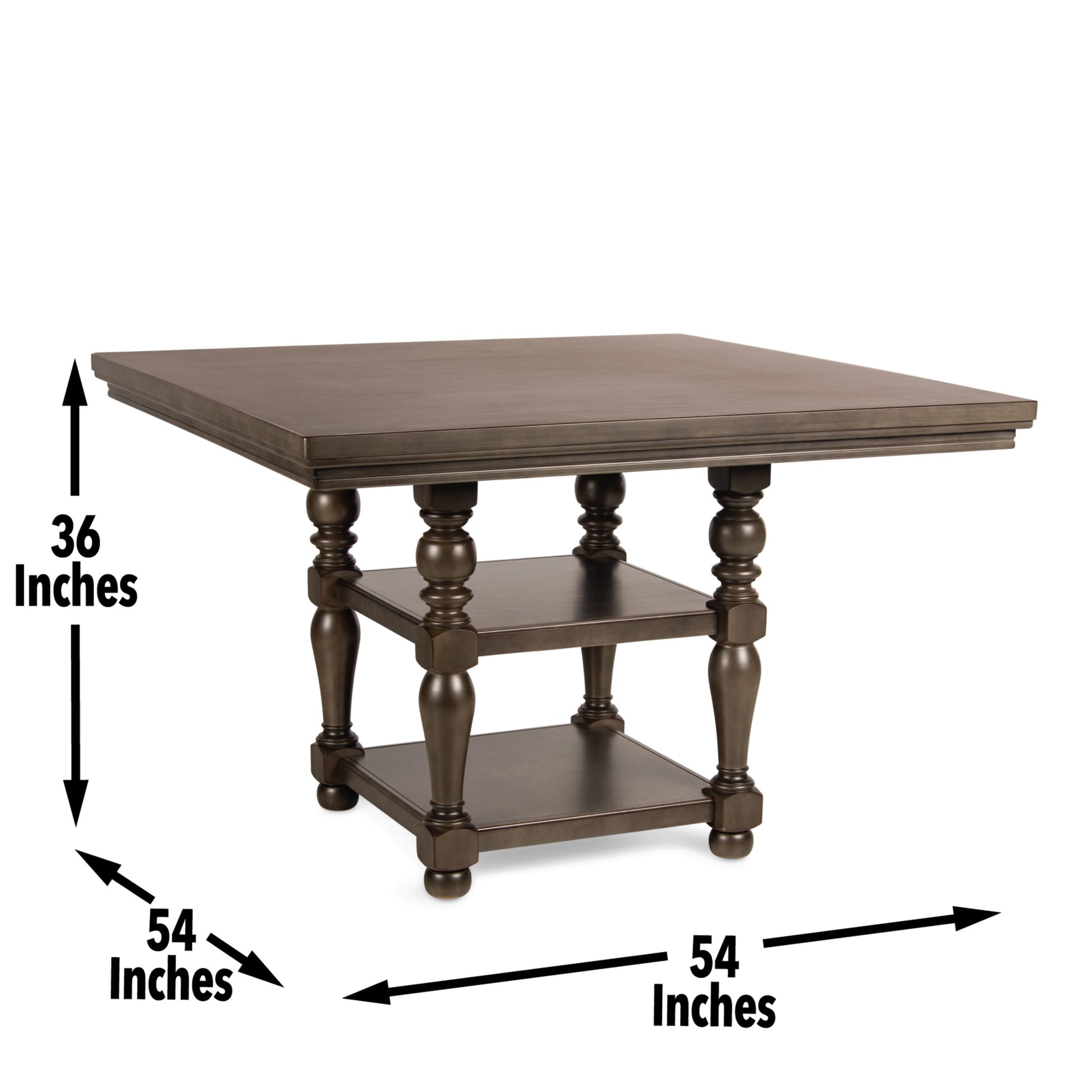 Caswell Counter Table Dark Gray Dark Gray Wood