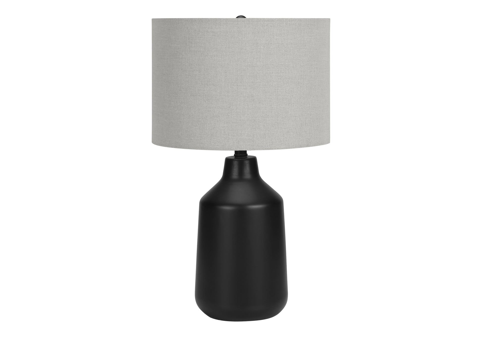 Lighting, 24"H, Table Lamp, Black Concrete, Grey Shade, Contemporary Black Concrete