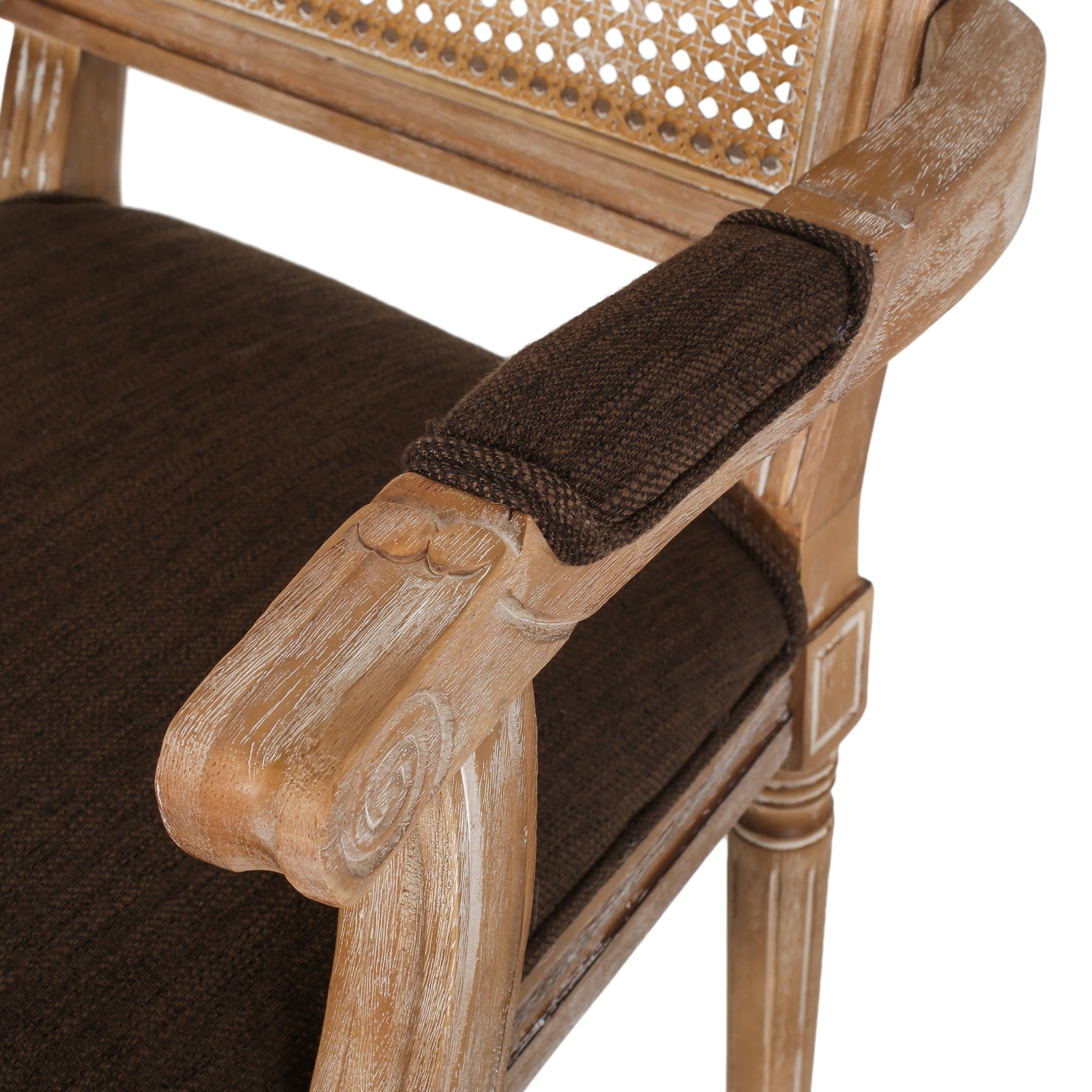 Dining Chair 2Pcs Set Brown Rubber Wood