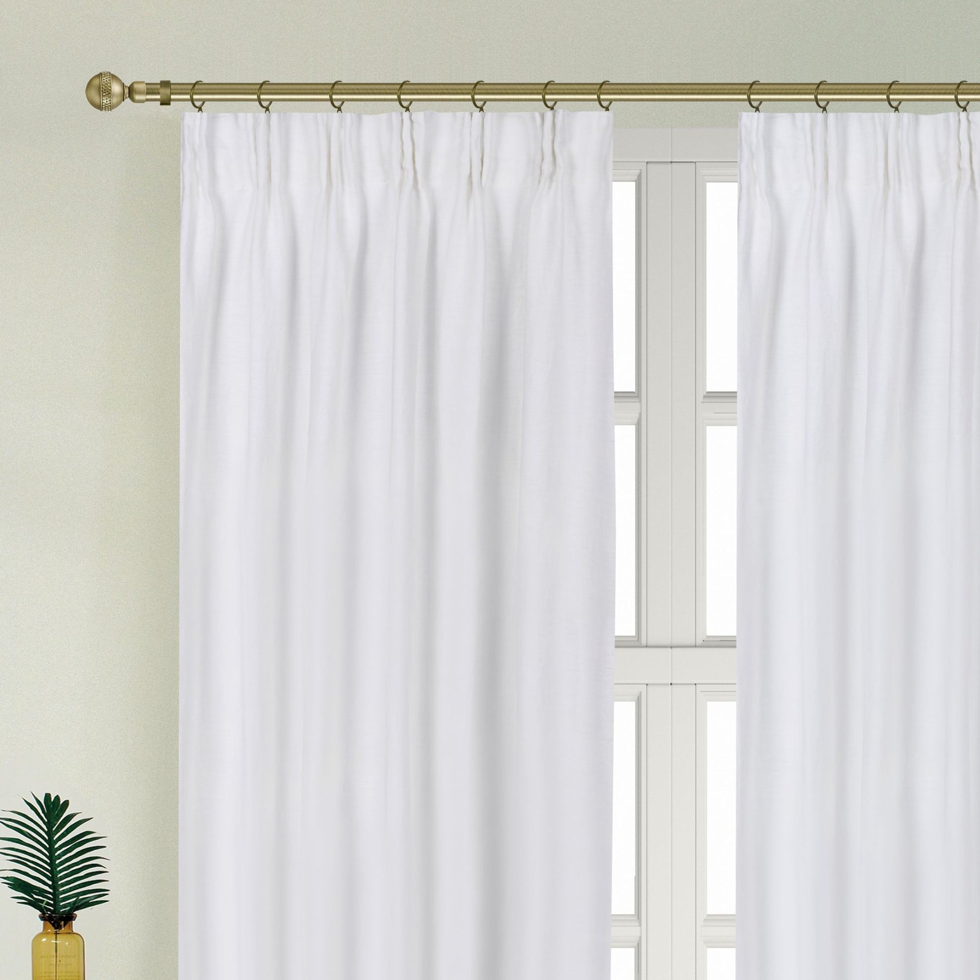 Newport Cotton Lining Window Curtains For Bedroom, Linen Curtains For Living Room, 96 Inches Long Curtains For Living Room, Soft White Soft White Linen