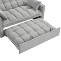 4 In1 Loveseat Sofa Bed With Armrests & Storage Pockets, Multi Function Tufted Pull Out Sofa Bed With Adjustable Backrest And Pillows, Convertible Loveseat Sofa Couch, Gray Gray Velvet Primary Living Space Medium Soft Tufted Back American