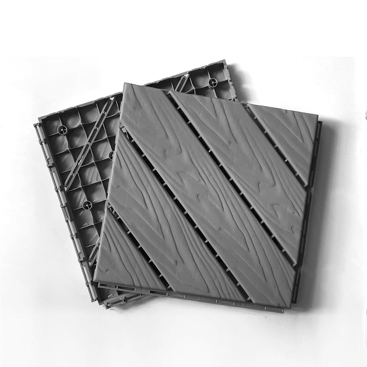 Plastic Composite Deck Tiles Set Of 35Pcs, Composite Decking Resist Rust, Water, Weather, Easy To Diy & Maintain, Ideal For Patios, Balconies, Rooftops, Decks, Indoor&Outdoor, 12X12, 12X12In Dark Grey Dark Grey Modern Plastic Plastic