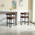 Coolmore Bar Stools Set Of 1, Modern Bar Stool With Back, Black Metal Frames, Upholstered Bar Stools For Kitchen Island, Pub, Club Dark Brown Pu Dark Brown Primary Living Space Foam Pu