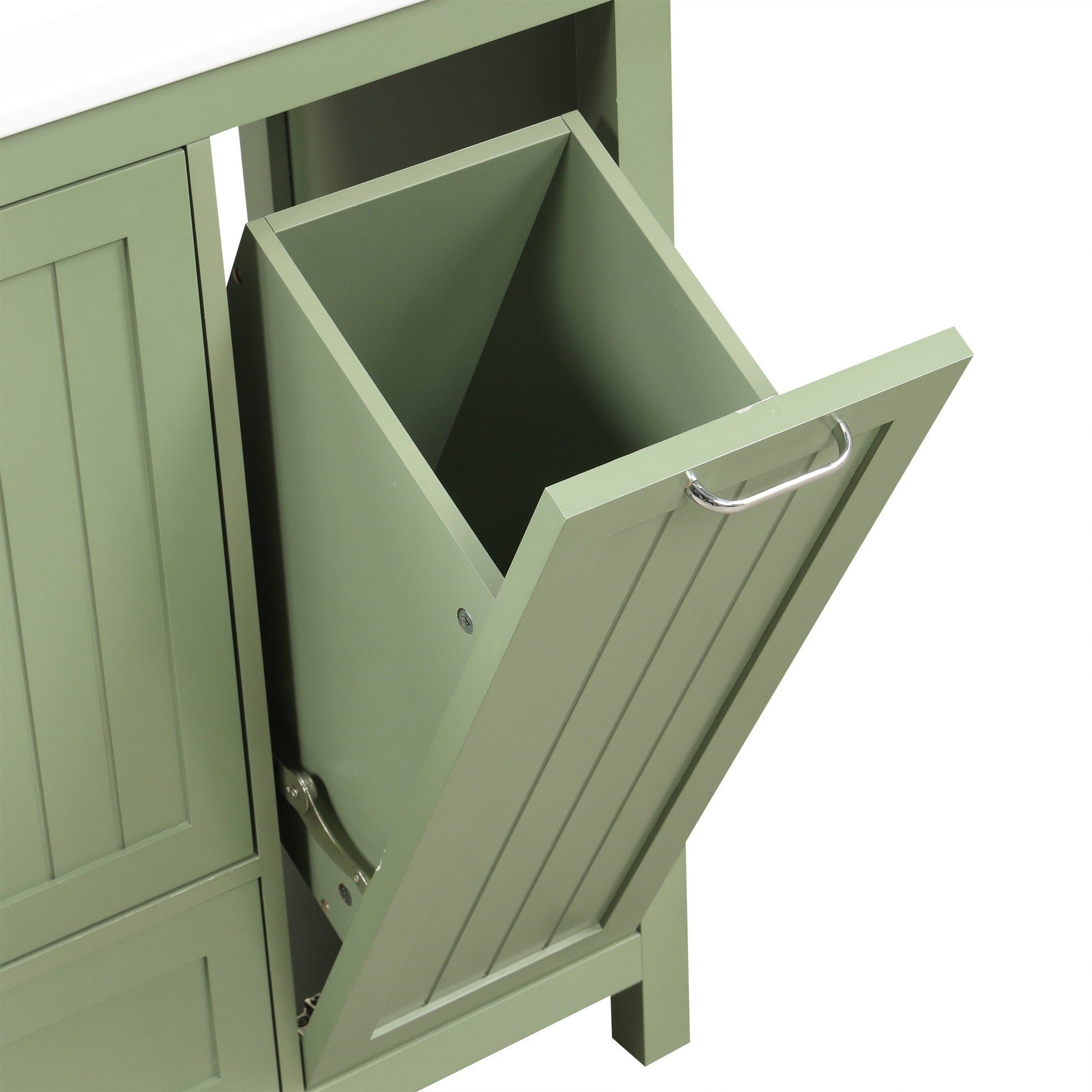 36" Bathroom Vanity With Sink, One Cabinet With Two Doors And One Big Drawer And One Flip Drawer, Solid Wood And Mdf Board, Green Green Solid Wood Mdf