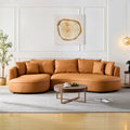 Modern Sectional Curved Sofa Couch For Living Room,Upholstered 5 Seat Sofa Couch Eco Leather Couch Set For Apartment Office,Orange Orange Bonded Leather 5 Seat