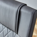 1 Table And 8 Chairs Set.A Rectangular Dining Table With A 0.39 Inch Imitation Marble Tabletop And Black Metal Legs.Paired With 8 Chairs With Pu Leather Seat Cushion And Black Metal Legs.F 1538,C 001 Black Glass Metal