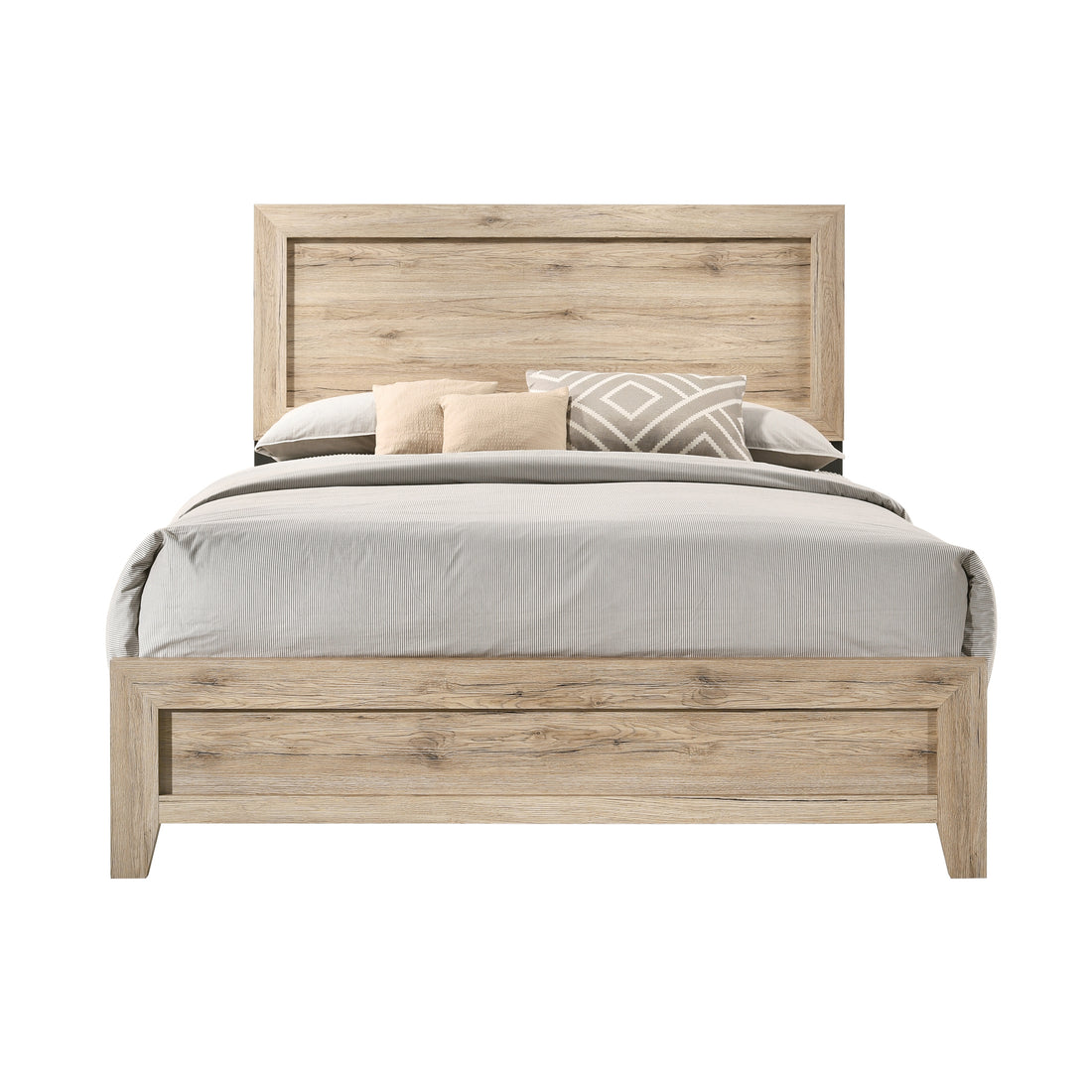 Natural Queen Panel Bed Box Spring Required Queen Natural Bedroom Bed Frame Wood