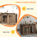 Pawhut Dog Crate Furniture, End Table Dog Cage For Large Sized Dog, Dog Kennel Furniture For Indoor Use, 39