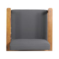 Gavin Club Chair Dark Grey Wood Fabric