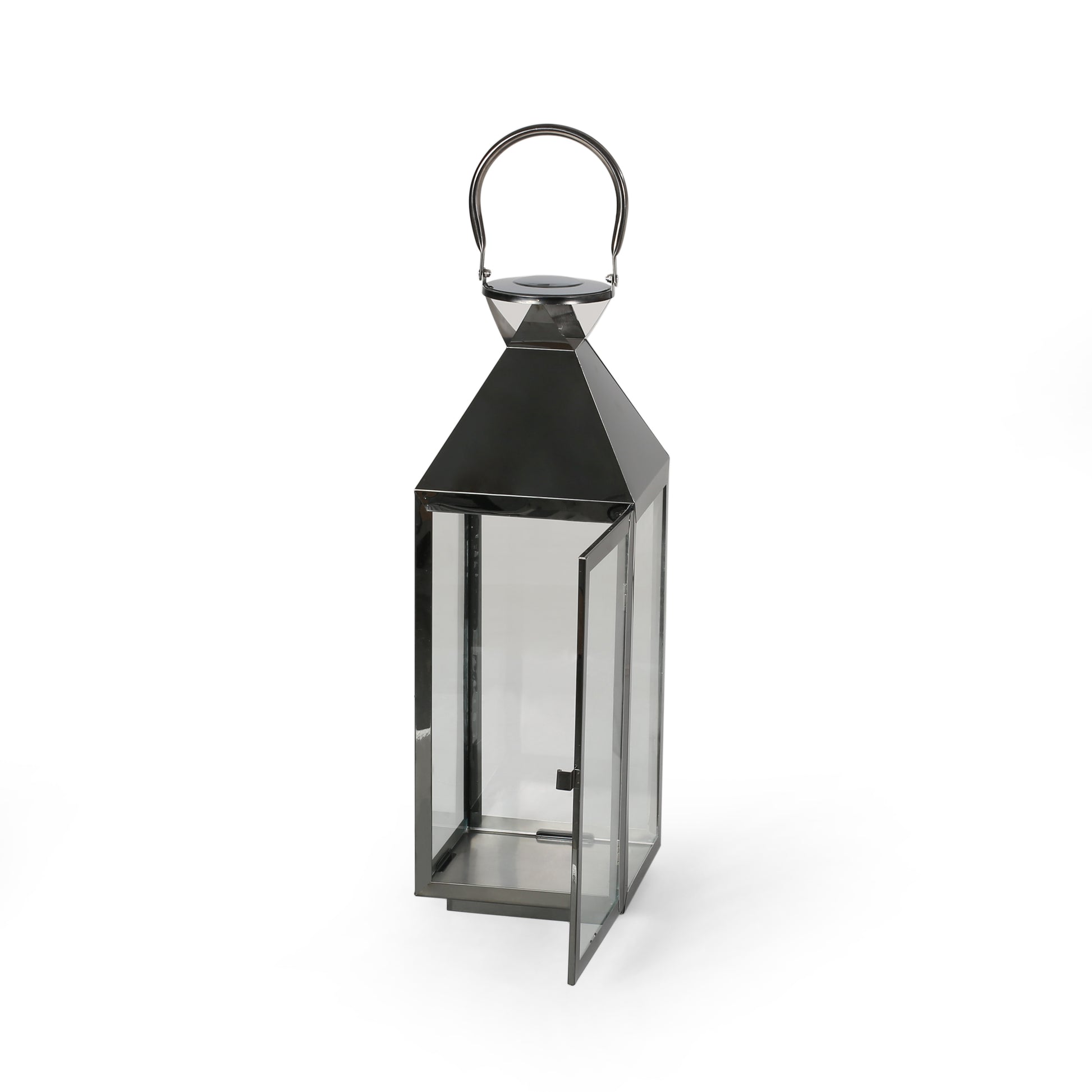 Tulsa 22"H Stainless Steel Lantern Black Stainless Steel