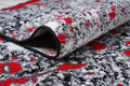 Jersey Area Rugs, Carpets For Livingroom, 5X7 Area Rugs ,3984 Black Red Rectangle 5&7 Black Red Contemporary Abstract Polypropylene