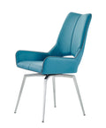 Jack Swivel Turquiose Dining Chair Kit Of 2 Turquoise Stainless Steel