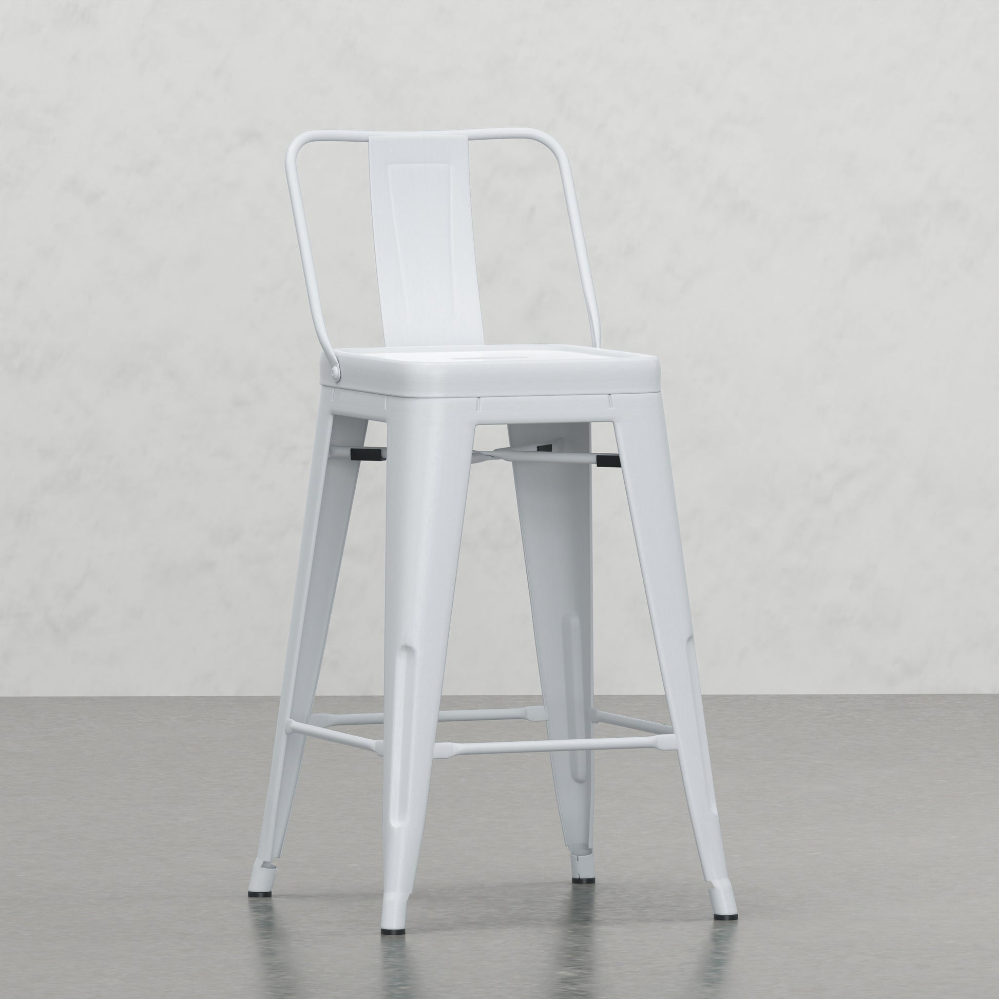 Keeley 24 Inch Metal Counter Height Stool Set Of 2 White Metal