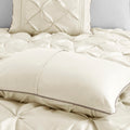 7 Piece Tufted Comforter Set Ivory Full Full Ivory Polyester