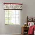 Embroidered Window Valance Red 50X18