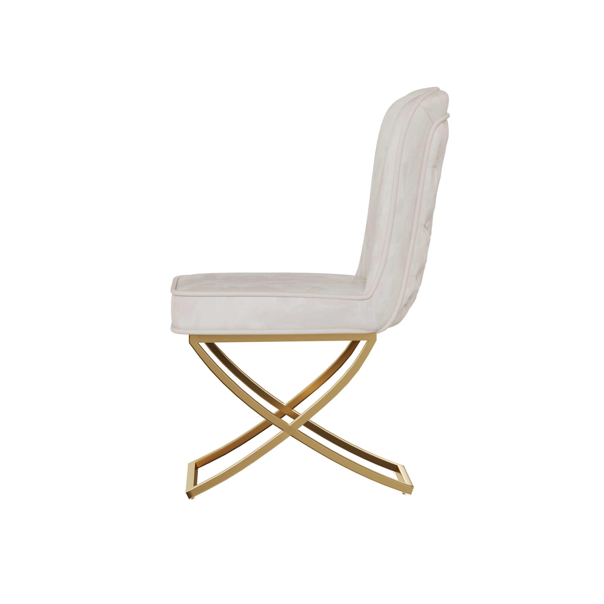 Dining Chair Set Of 2, Beige Velvet Backrest And Golden Metal Legs.For Modern Kitchen Dining Room Chair For Kitchen Living Modern Decorative Leisure Chairs.Office Chairs Y 2009 Beige Dining Room Modern Foam Velvet