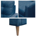 Tufted Back Accent Chair Blue Upholstered