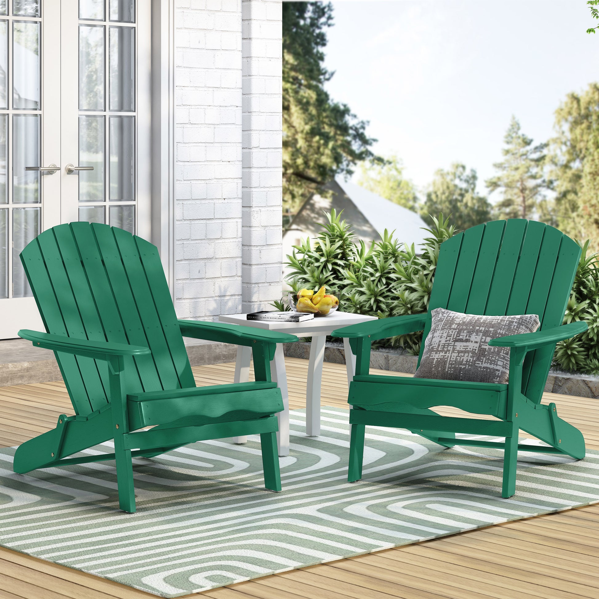 Folding Chairs Dark Green Plastic Garden Chairs Adirondack Chair
