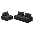 P41 3 Modular Modern Chenille Sofa Create Custom Comfort For Your Living Space Black Color Fx P41 3S Bk Black Chenille 3 Seat