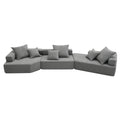 Oversized Modular Sectional Sofa,Luxury Boucle Floor Couch Set,Convertible Sleeper Couch,Spacious Foam Filled Sofa Bed For Living Room,3 Pc Free Combination,2 Colors Gray Boucle 5 Seat