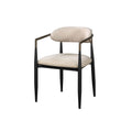 Beige And Black Armchair With Open Back Set Of 2 Solid Beige Black Dining Room Side Chair Solid Back Set Of 2 Wood Fabric