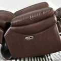 Springdale Power Headrest Zero Gravity Recliner Brown Memory Foam Genuine Leather