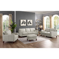 Jensen Leather Loveseat Fog Gray Down Filling Genuine Leather
