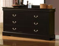 Louis Philippe Iii Black Finish Dresser Black Synthetic Wood