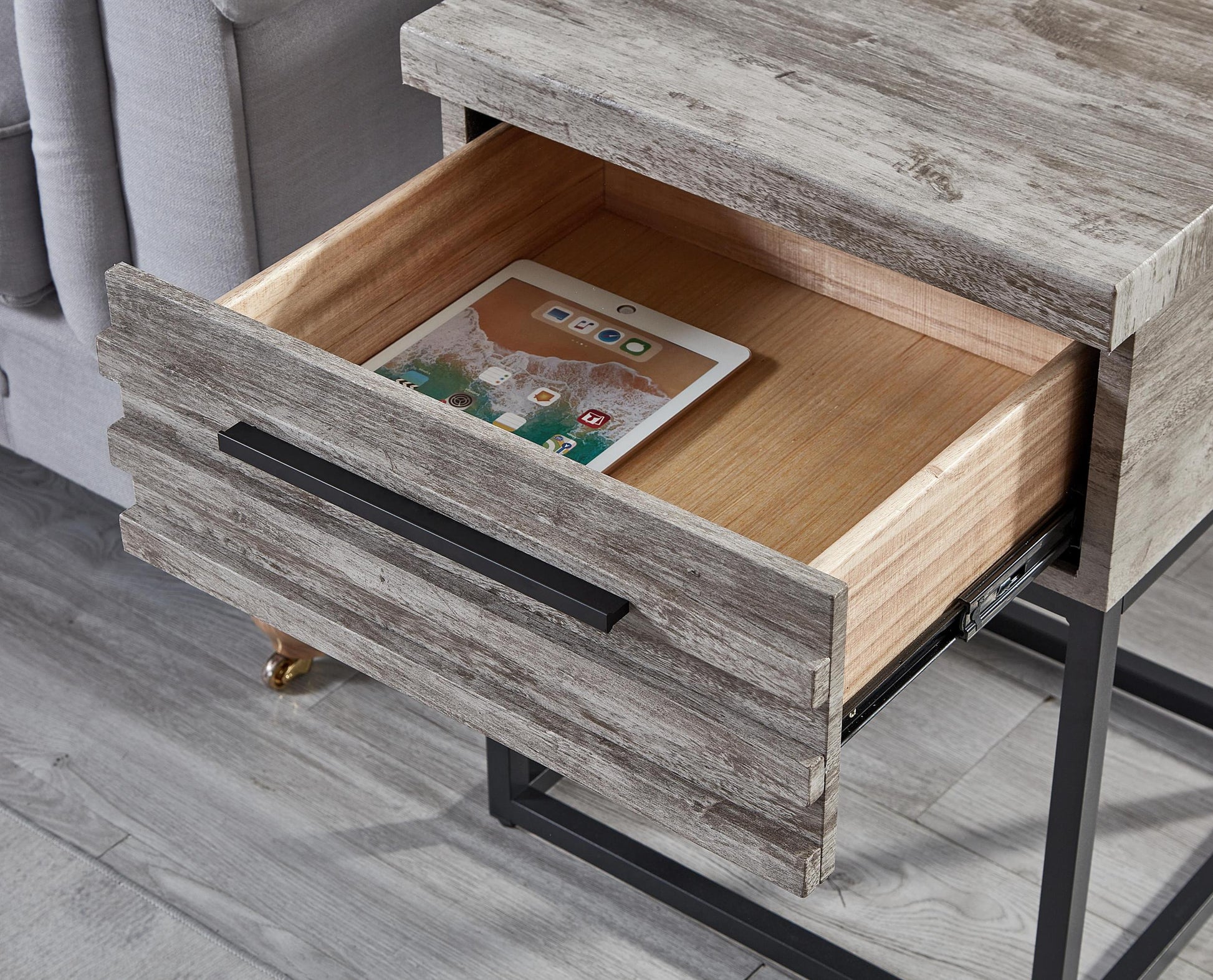 Fentina 3 Piece Upholstered Bedroom Set, Tufted Velvet Wingback Bed With Two Gray Nightstands Box Spring Required Queen Grey Blue Wood 3 Piece Set Bedroom Bed Included,Nightstand Included Contemporary Wood Tufted Polyester Engineered Wood