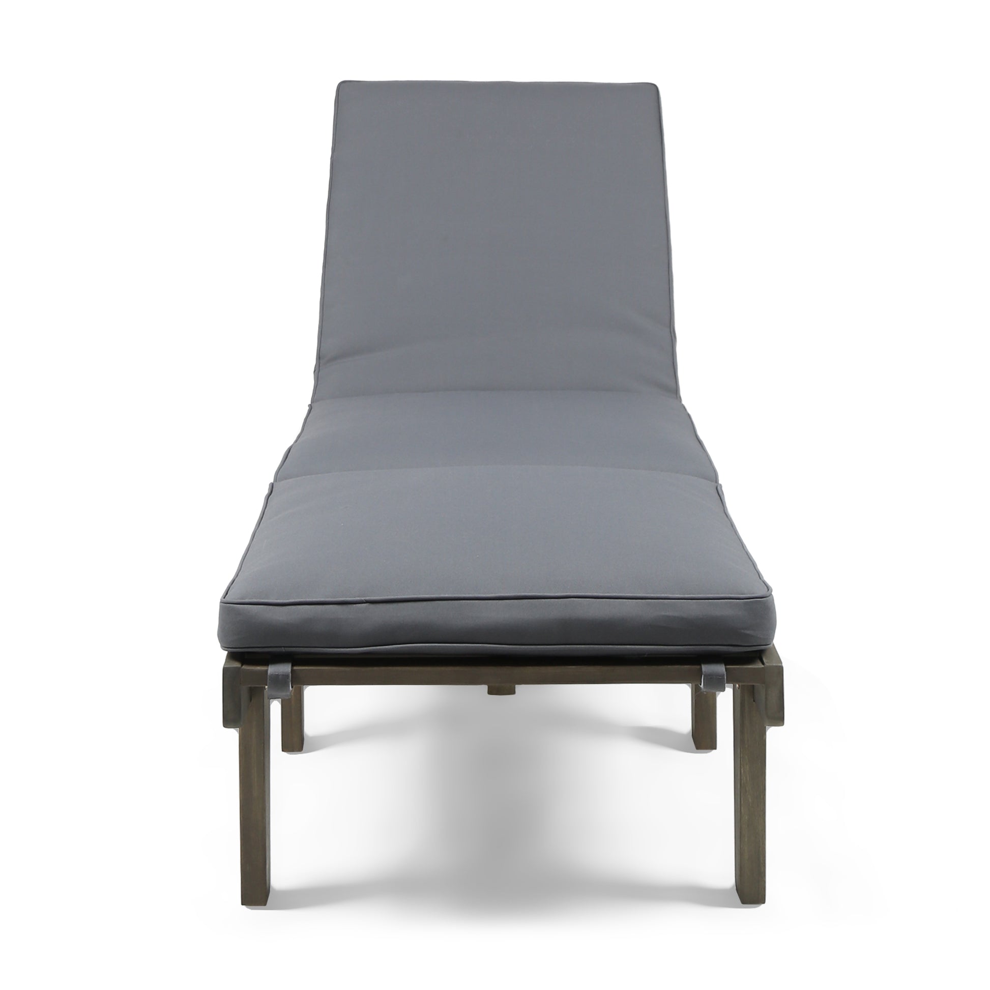 Ariana Kd Wood Chaise Lounge W Cushion Grey Wood Fabric