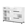 Shoe Storage Cabinet For Entryway With Drawers And Shelves, Modern Shoe Organizer Cabinet, Free Standing Shoe Rack For Hallway, Living Room White Mdf