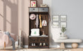 Hall Tree With 6 Hooks And Hinged Lid, Coat Hanger, Entryway Bench, Storage Bench, 3 In 1 Design, 69Inch, For Entrance, Hallway Brown Mdf