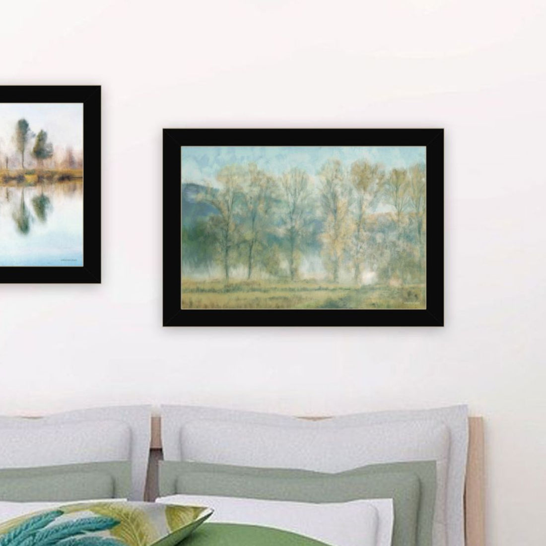 "Peaceful Lake Reflection" Framed Wall Art For Living Room, Wall Art Print For Home Decor, Bedroom Wall Art By Bluebird Barn Multicolor Wood Paper