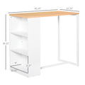 Homcom Modern Bar Table Counter Height Dining Table With 3 Storage Shelves For Kitchen, Dining Room, Living Room, White White Mdf