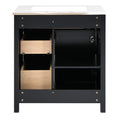 30 Inch Black Bathroom Vanity With Ceramic Sink And Large Storage Ideal Choice For Small Bathrooms Black Bathroom Solid Wood Mdf