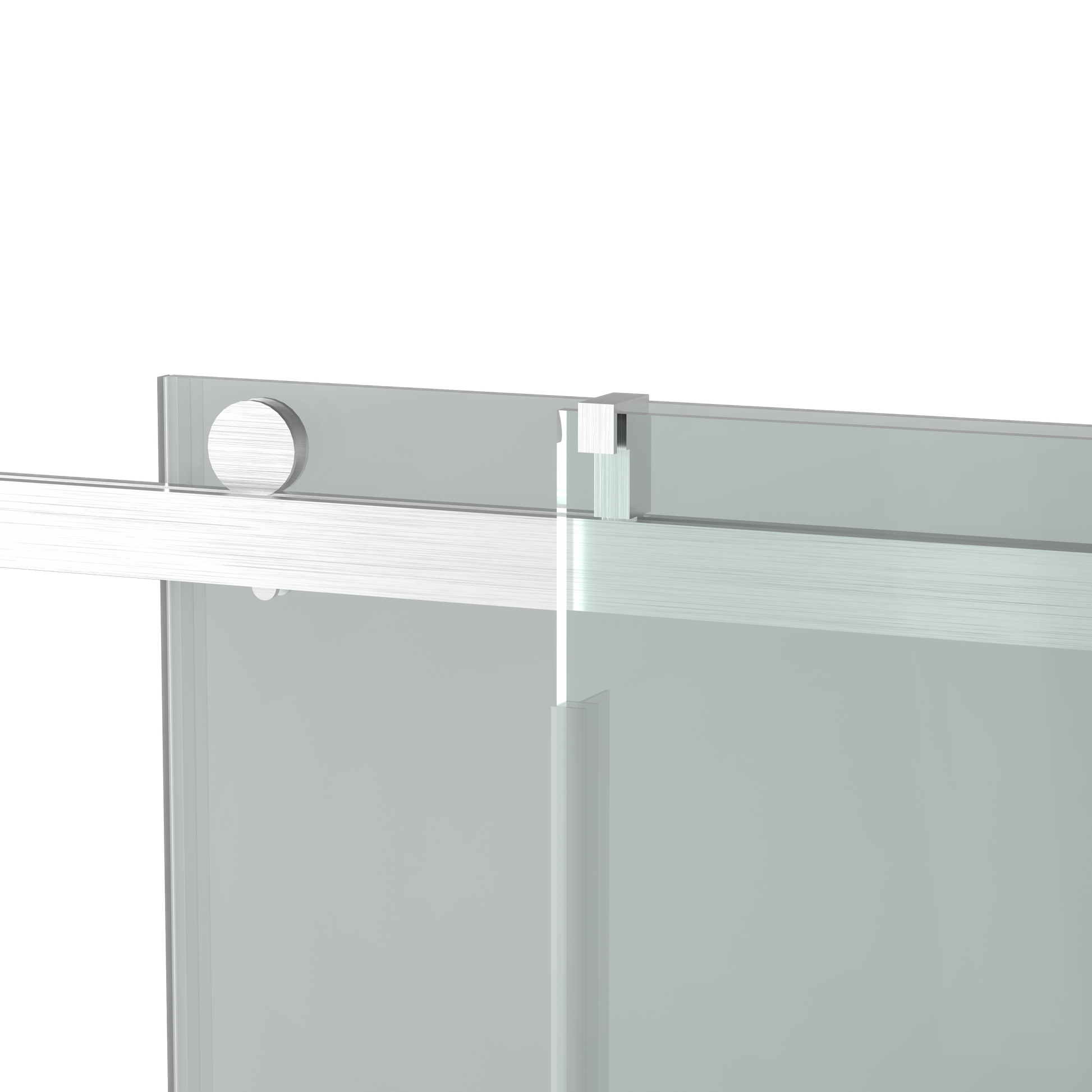 Top Rail Only, Stainless Steel Top Track With Buffer For Shower Door, 24D01P01 60Bnx Brushed Nickel Stainless Steel