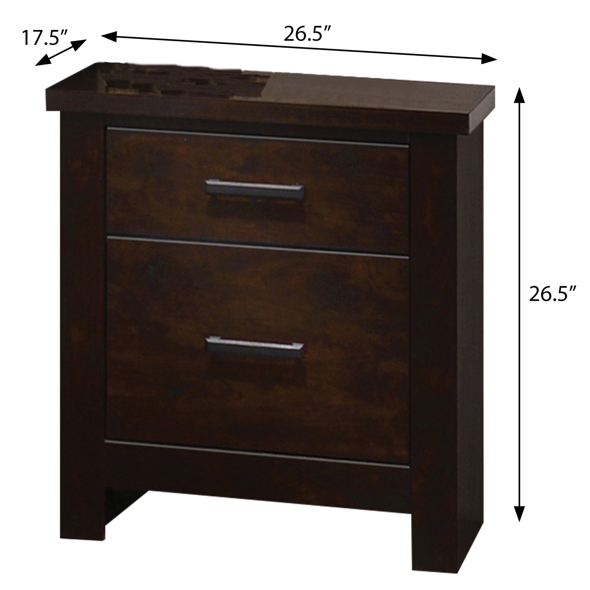 Mahogany 2 Drawer Nightstand Mahogany 2 Drawers Bedroom Drawer Storage Retro Drawers Mahogany Wood