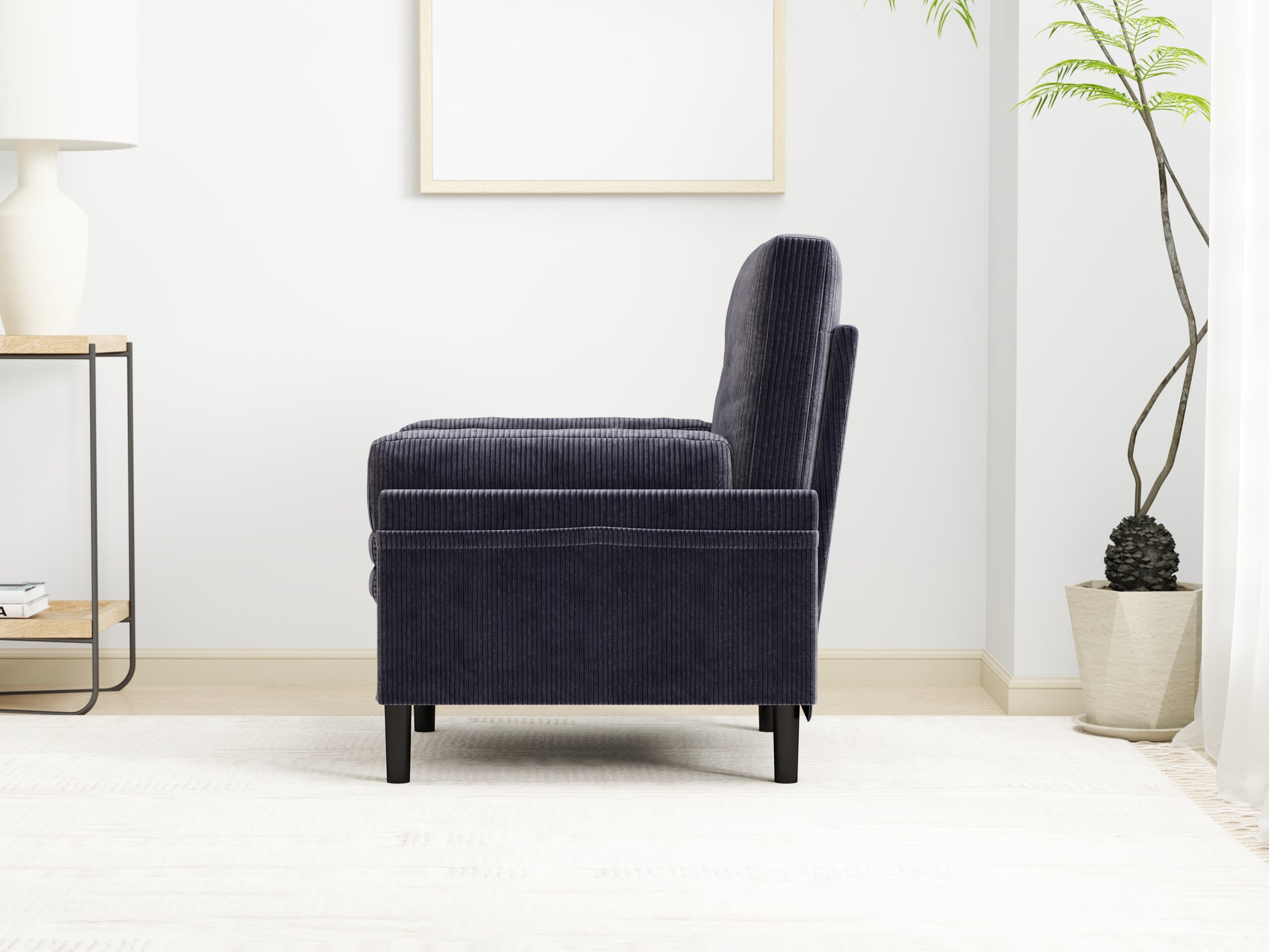 Grey Sofa Chair With Recline Fuction Grey Velvet Metal Primary Living Space Medium Soft Loose Back Pillow Top Arms Foam Fabric Metal 1 Seat